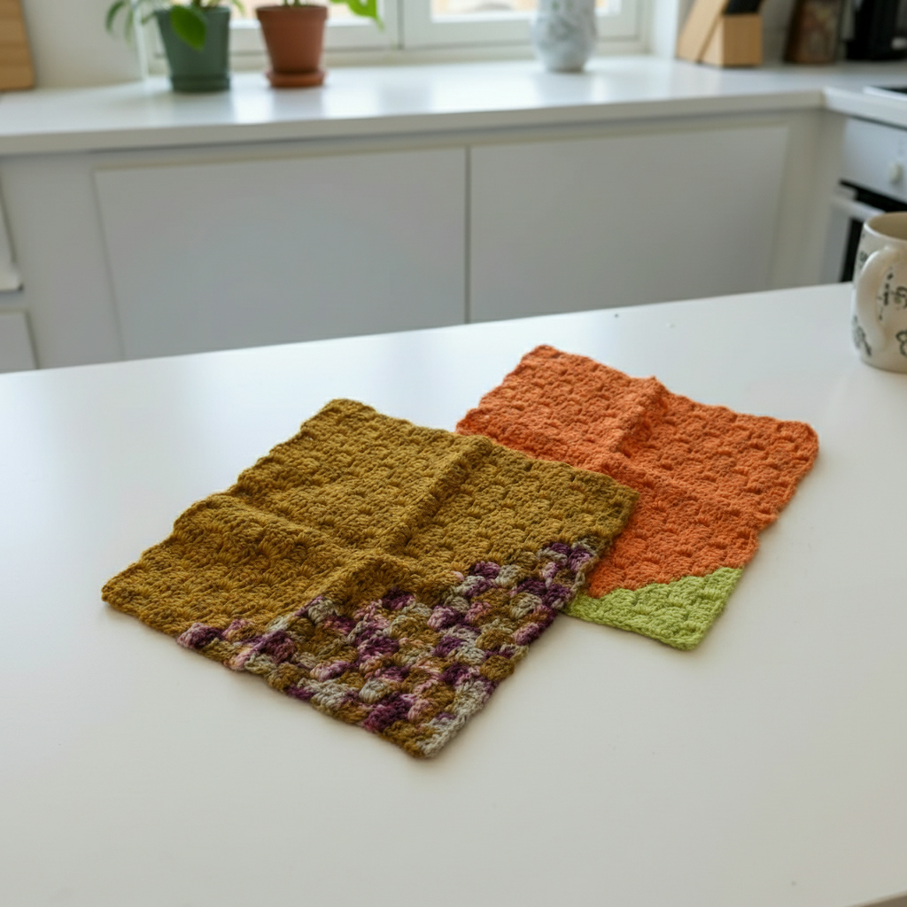 Prjónaðar eldhústuskur